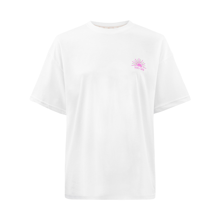 SSG Girls SUNSET T-Shirt Oversize Biały