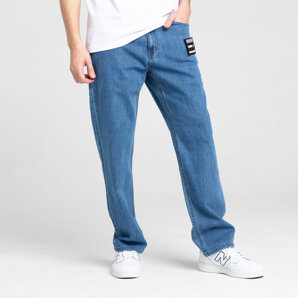 El Polako STICKER FRONT Regular Jeans jasne spranie
