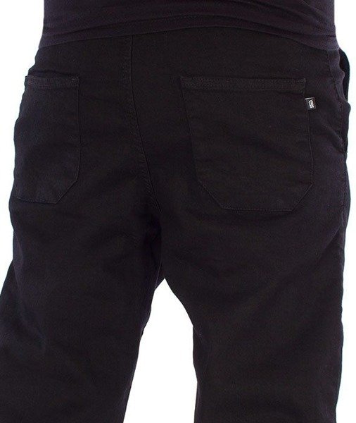 SmokeStory-Jeansy Stretch Straight Fit Guzik Spodnie Czarny Jeans