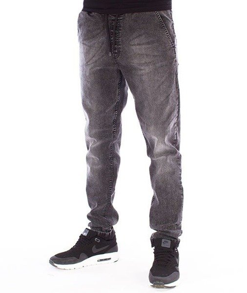 SmokeStory-Stretch Skinny Jeans Guma Spodnie Szary Jeans