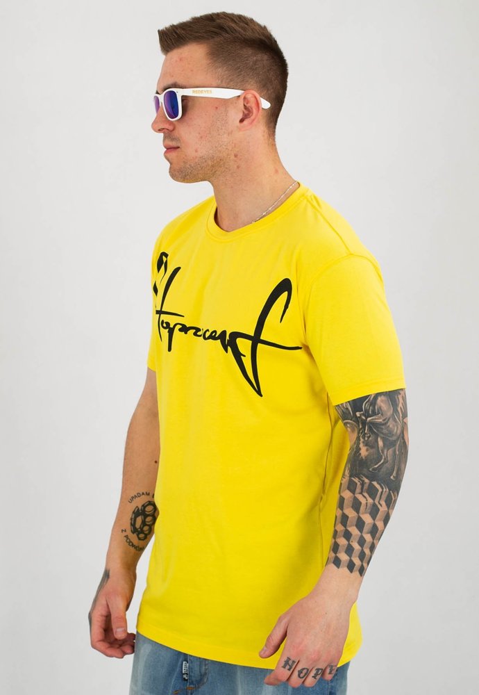 T-shirt Stoprocent Slim Base Tag żółty