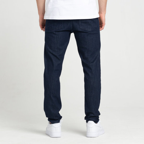 SmokeStory-Stretch Skinny Jeans z Gumą Spodnie Dark Blue
